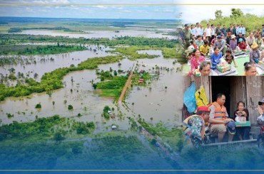 គ្រួសាររងការលិចលង់ទឹកចំនួន២៩គ្រួសារក្នុងចំណុចអូរបាក់ ក្រុងព្រះវិហារ ទទួលបានអំណោយសង្គ្រោះពីរាជរដ្ឋាភិបាលកម្ពុជា